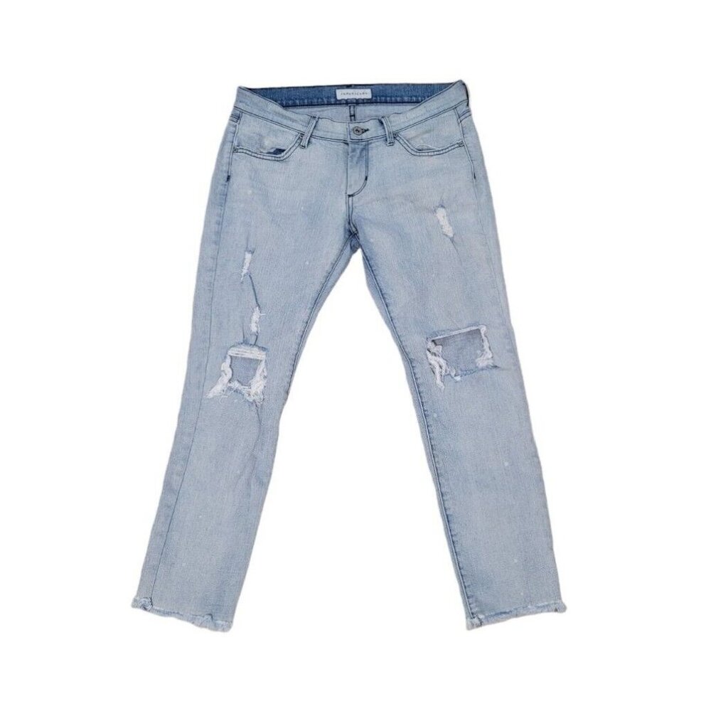 James Jeans Neo Beau Crossroads Size 26 Boyfriend Distressed Raw Hem Denim Jeans